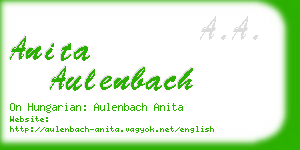 anita aulenbach business card